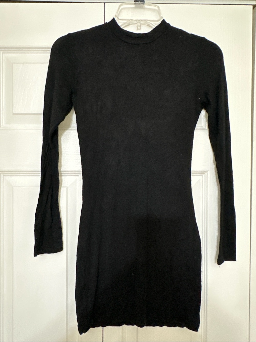 Women's Black Long-Sleeve Cowl Neck Sweater Dress